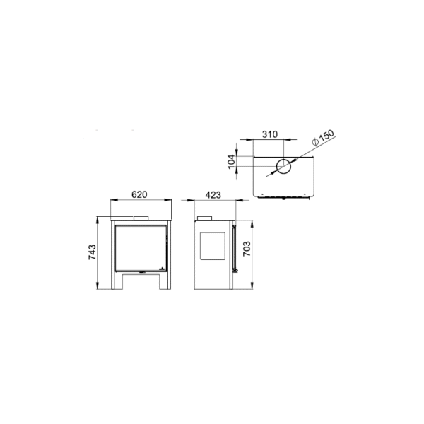 Poêle à bois 3 vitres Shiva - 10 Kw – Image 5