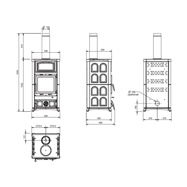 Poêle à bois Concita 2.0 Steel - 11,8 Kw – Image 3
